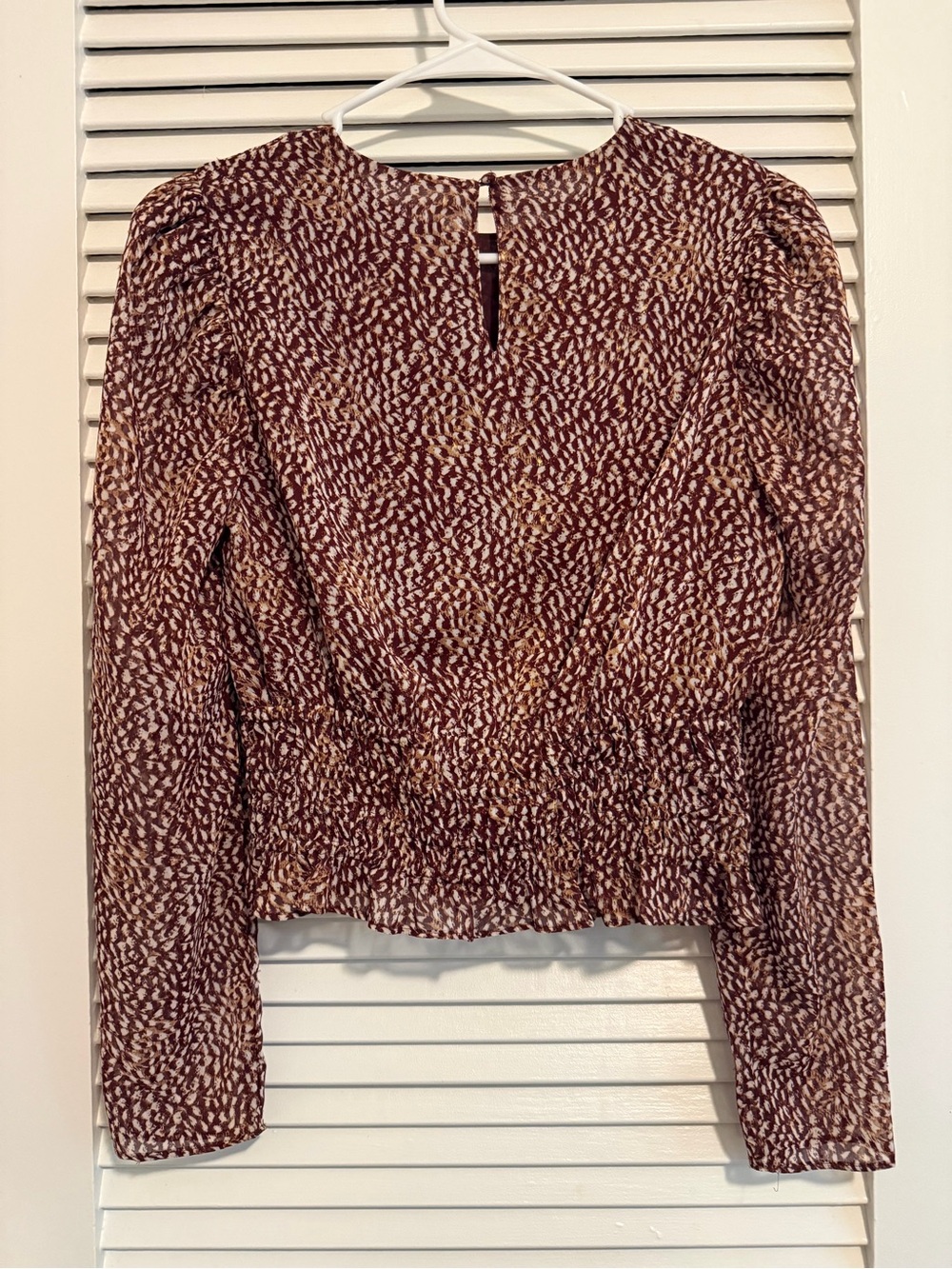 Express Brown & White Printed Sleeveless Top
